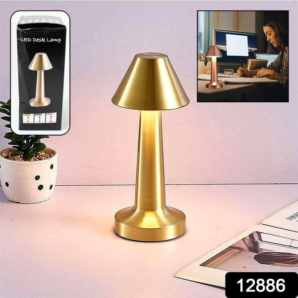 LED Lamp with Touch Control | Decorative Desk Lamp, Portable Metal LED Table Lamp, USB Rechargeable, 3 Color, 3 Levels Brightness, Dimmable Eye Protection Modern Lamp for Home Decor Party Kids Room Bedroom (1 Pc)