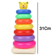 Jumbo plastic stacking rings in teddy bear design