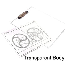 Exam pad with measuring side, transparent and flexible