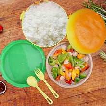 Burger Shape Lunch Box Plastic Lunch Box Food Container Sets Double Layer Lunchbox 1000ml With 2 Spoon Applicable to Kids and Elementary School Students