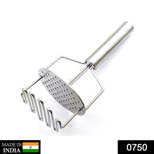 Hand masher in stainless steel for mashing dal, vegetables, and more