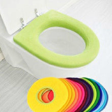 Bathroom Soft Thicker Warmer Stretchable Washable Cloth Toilet Seat Cover Pads (1pc)