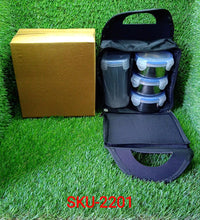 Stainless steel lunch box set with leakproof containers and bottle for meals on the go.