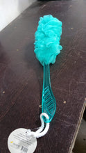 loofah with handle in blue color