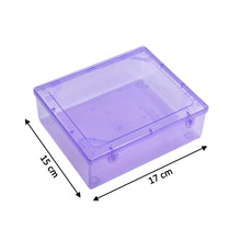 Plastic storage container with a locking lid, perfect for organizing and storing household essentials.