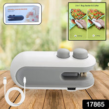 Mini Bag Sealer, 2 in 1 Seal & Cutter Heat Sealers, TYPE-C USB Charging Portable Bag Reseller, Handle Food Sealer, Sealing Machine for Food Storage Plastic Bags Snacks Keep Food Fresh